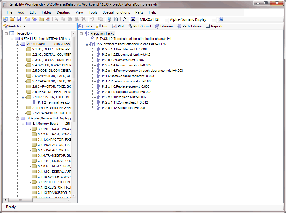 Introduction to Prediction in Reliability Workbench — pred tasks